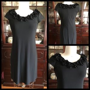 Little Black Dress with Ruffle Neckline
